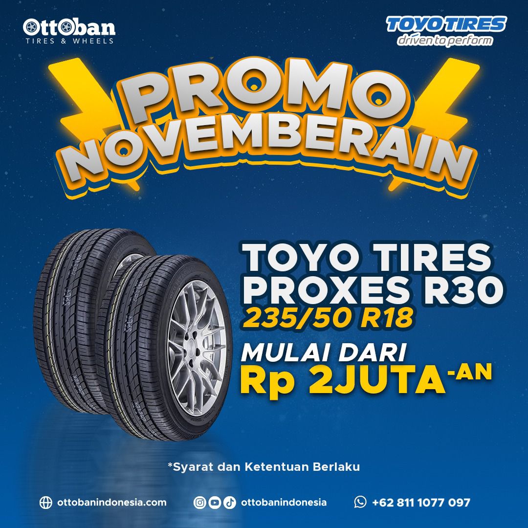 Waktunya Ganti Ban! Nikmati Harga Promo Ban Toyo Tires, Pirelli, dan Bridgestone November!